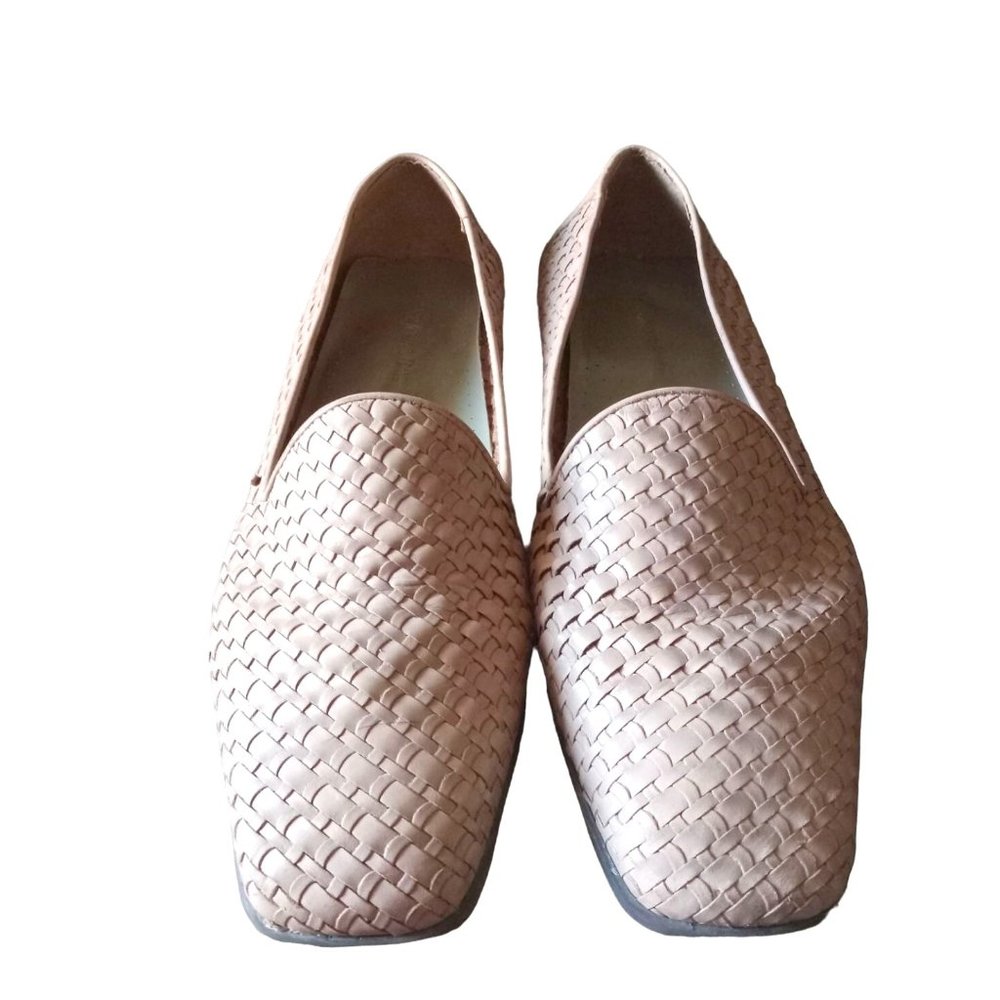 St. Johns Bay Ruby Beige Ivory Woven Leather Flat shoes